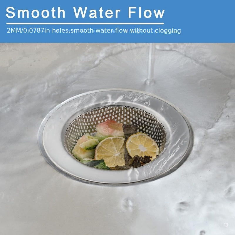 2 Pcs Sink Strainer for Most Kitchen Sink Drain Basket, Upgraded Double-Layer Safe Design Kitchen Sink Strainer (Outer Diameter 4.3 Inch)