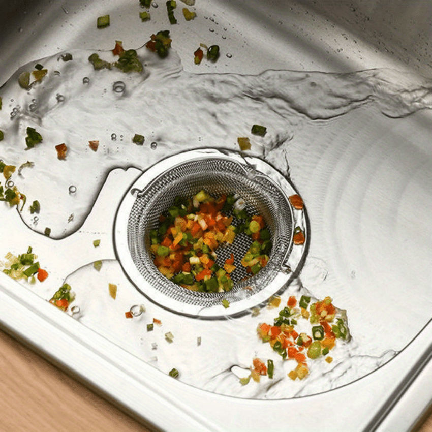 2pcs Kitchen Drain Filter Anti-Clog Sink, Stainless Steel Filter Dishwashing, Vegetable Washing Basin, Drip Tray, Anti-clogging, Durable And Rustproof for Kitchen& Bathroom