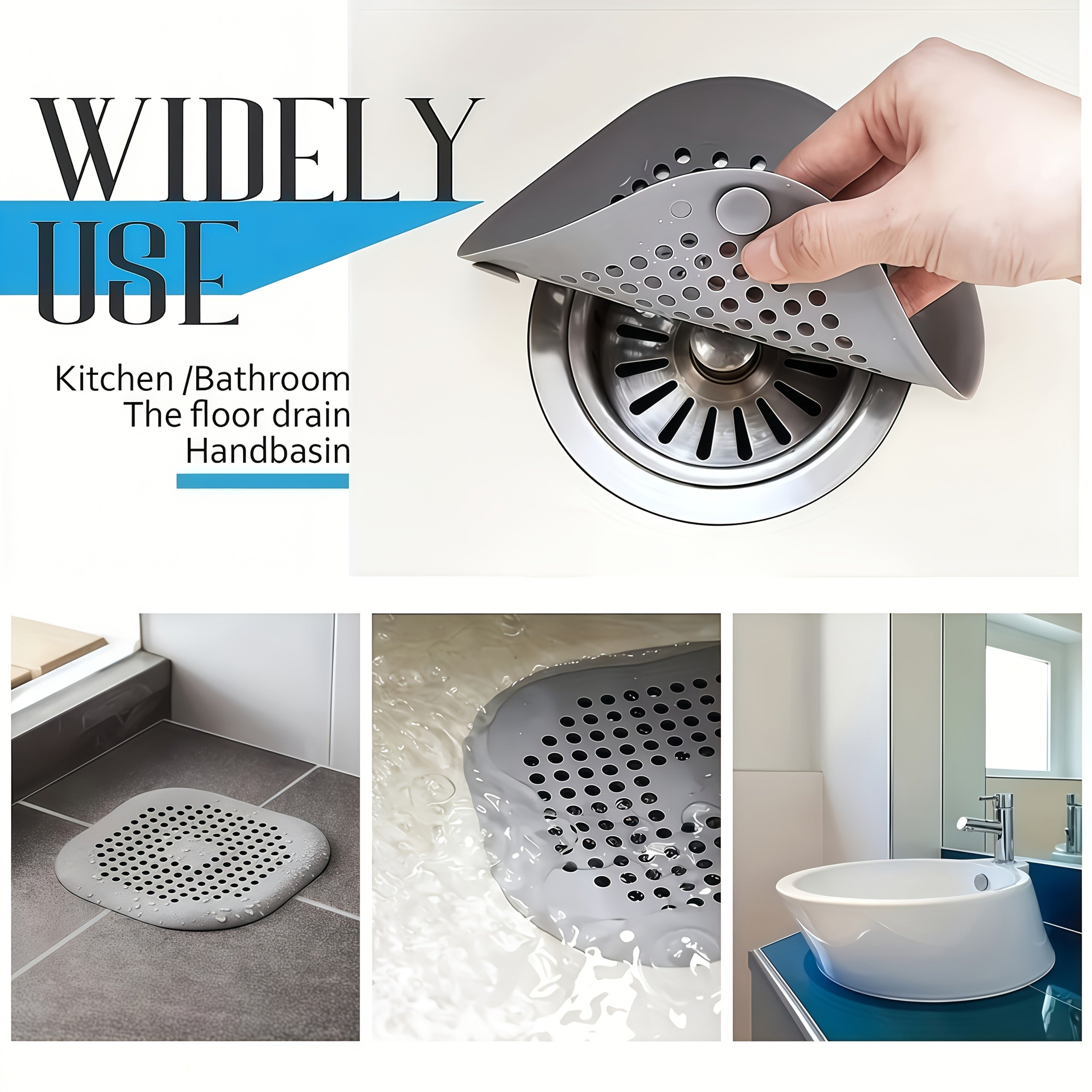 4-Pack Anti-Clogging Drain Strainers, Bathtub Shower Floor Drain Covers, Suitable for Kitchen, Bathroom Sink, Floor Drains, And More, Preventing Pipe Blockage, Essential Home Good, No Power Required, Perfect Gift for Christmas, Halloween