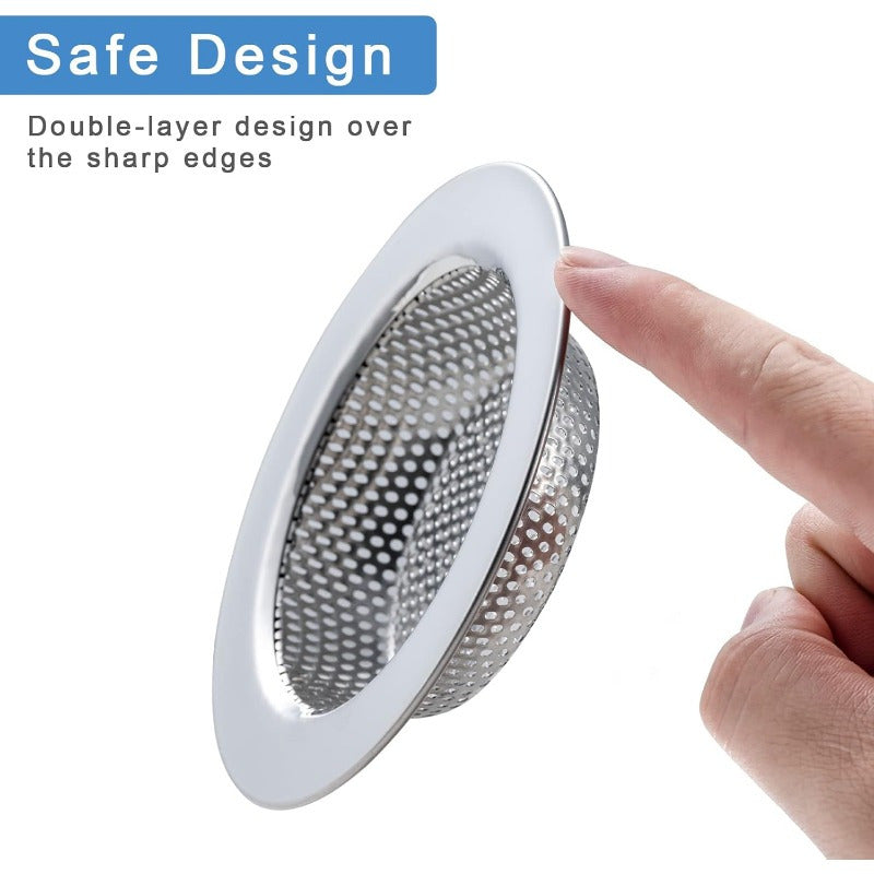 2 Pcs Sink Strainer for Most Kitchen Sink Drain Basket, Upgraded Double-Layer Safe Design Kitchen Sink Strainer (Outer Diameter 4.3 Inch)