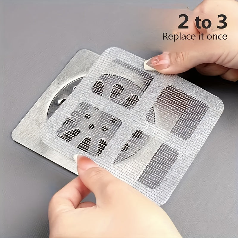 18-Pack Bathroom Hair Filter Net Toilet Drain Filter Kitchen Anti-Clogging Anti-Insect Self-Adhesive Floor Drain Sticker