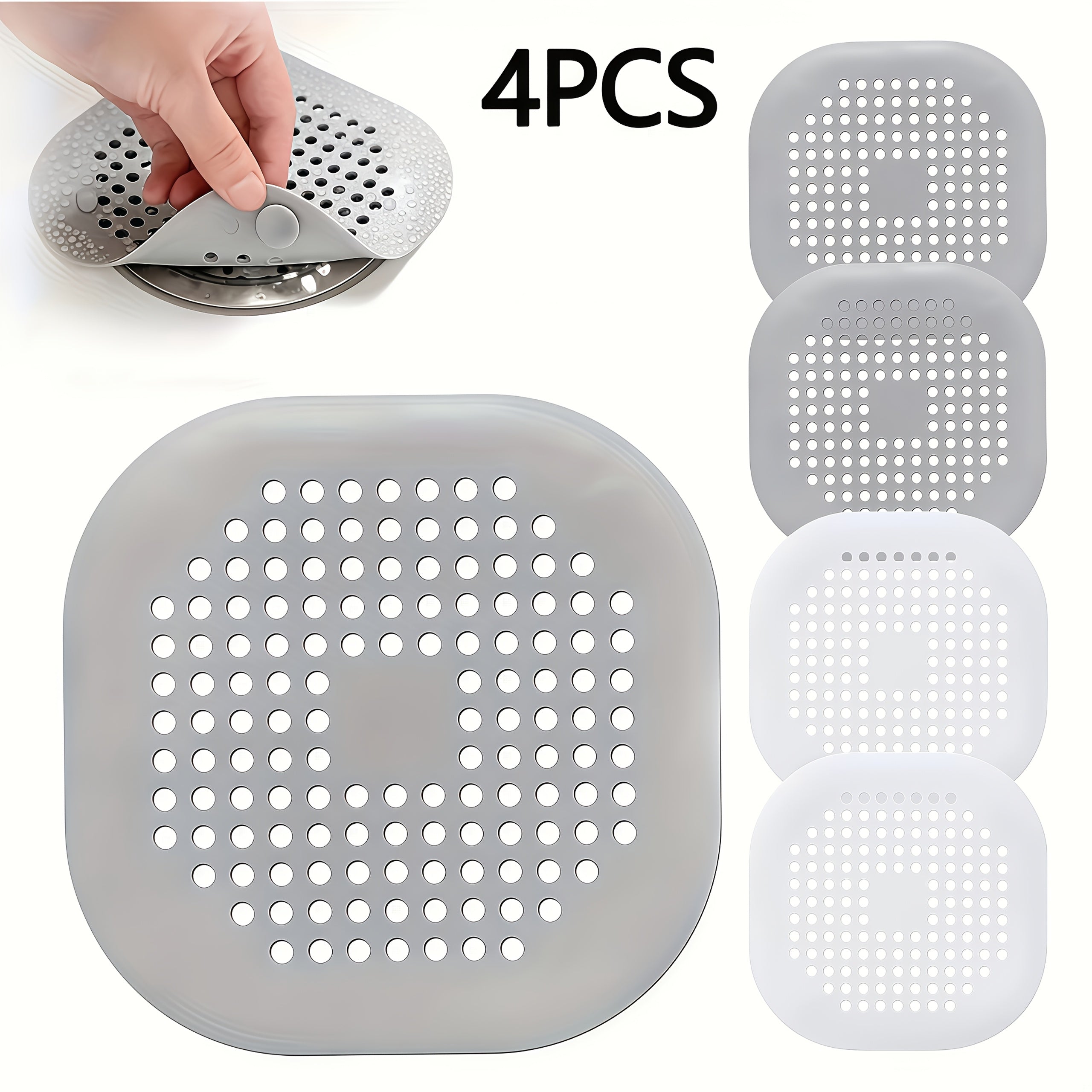 4-Pack Anti-Clogging Drain Strainers, Bathtub Shower Floor Drain Covers, Suitable for Kitchen, Bathroom Sink, Floor Drains, And More, Preventing Pipe Blockage, Essential Home Good, No Power Required, Perfect Gift for Christmas, Halloween