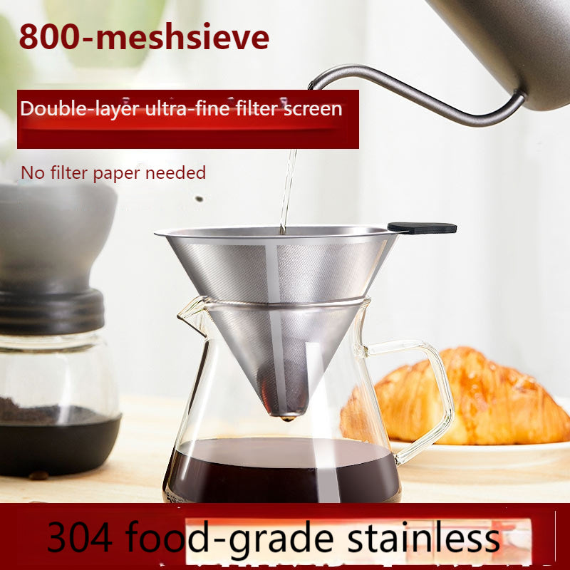 Double-Layer Coffee Filter Mesh for 1-2 Servings, Made of 304 Stainless Steel, Suitable for Hand-Pour Coffee Brewing. This Drip Coffee Pot Eliminates The Need for Paper Filters And Is Easy to Clean And Portable. Its Durable And Stylish Design Featur