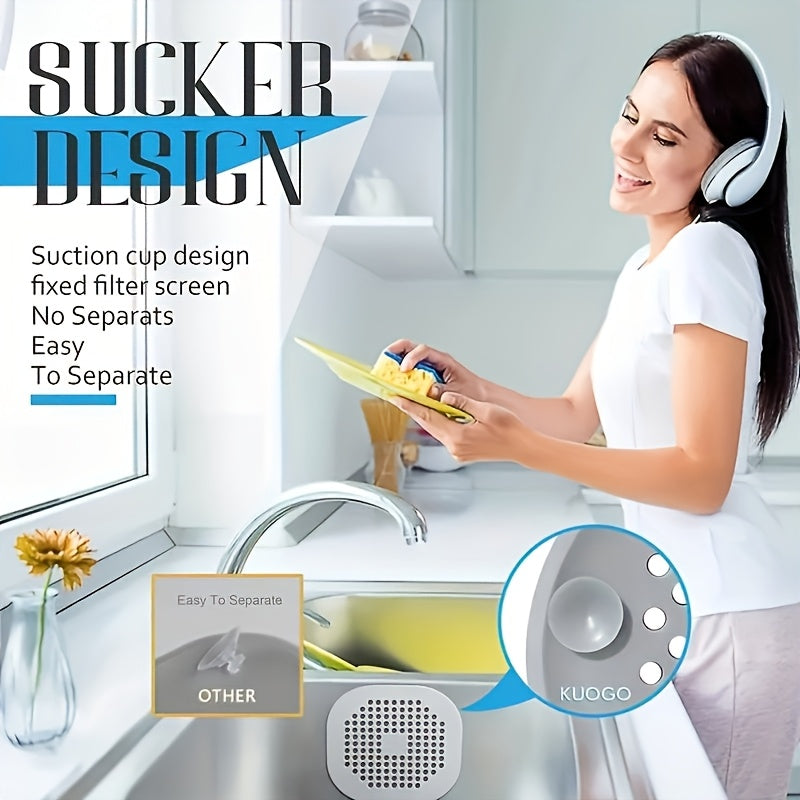 3-Pack Silicone Drain Strainer Set, Plastic Sink and Bathtub Drain Filter with Hair Catcher, Plug, and Stopper, Versatile Bathroom Accessories for Home and Garden Use