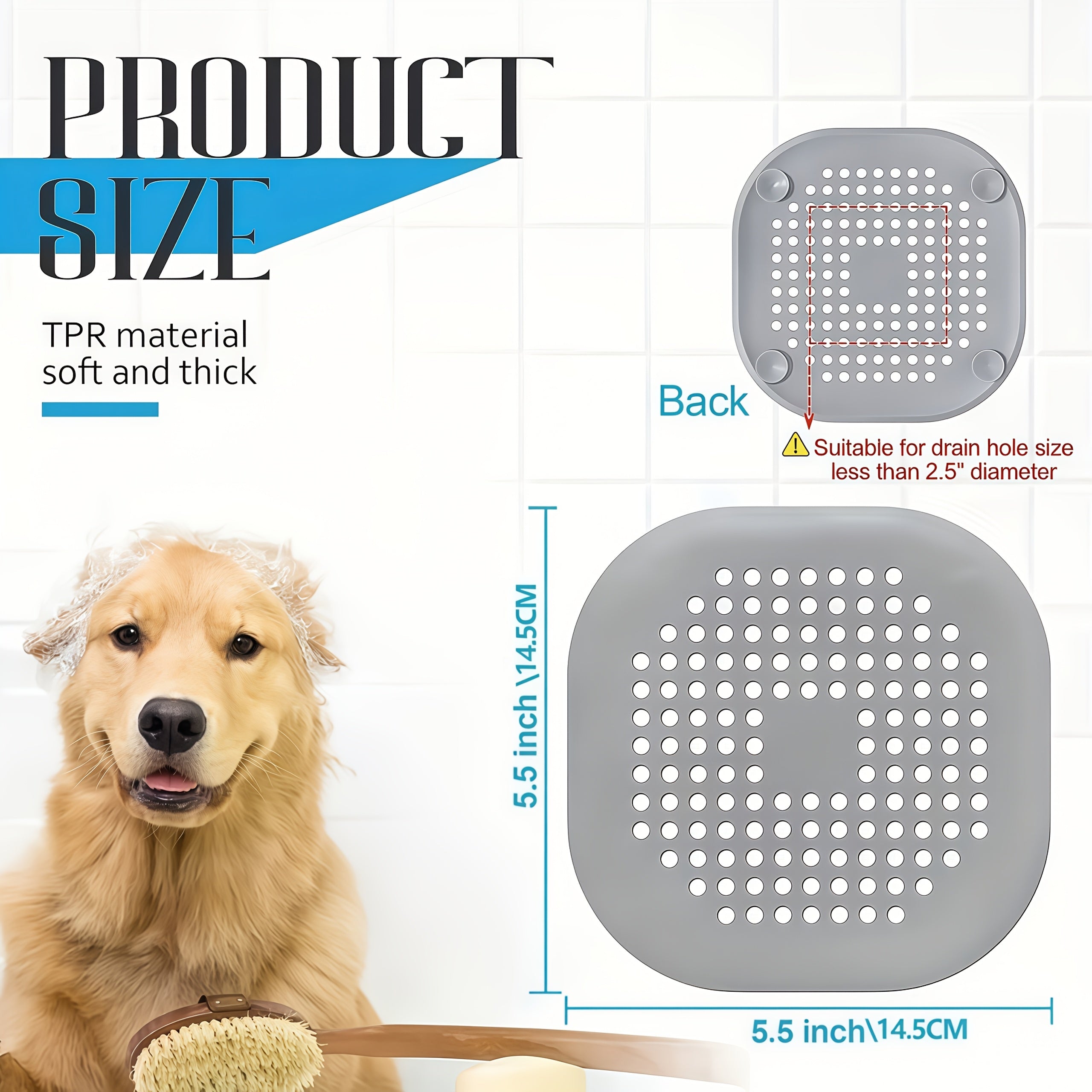 4-Pack Anti-Clogging Drain Strainers, Bathtub Shower Floor Drain Covers, Suitable for Kitchen, Bathroom Sink, Floor Drains, And More, Preventing Pipe Blockage, Essential Home Good, No Power Required, Perfect Gift for Christmas, Halloween