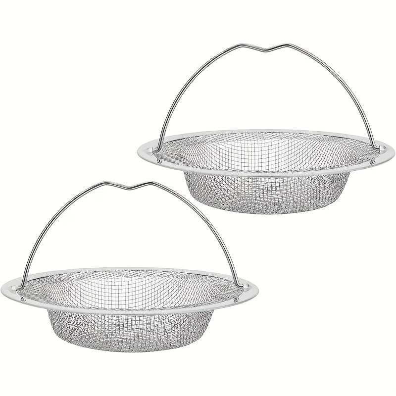 2pcs Kitchen Drain Filter Anti-Clog Sink, Stainless Steel Filter Dishwashing, Vegetable Washing Basin, Drip Tray, Anti-clogging, Durable And Rustproof for Kitchen& Bathroom
