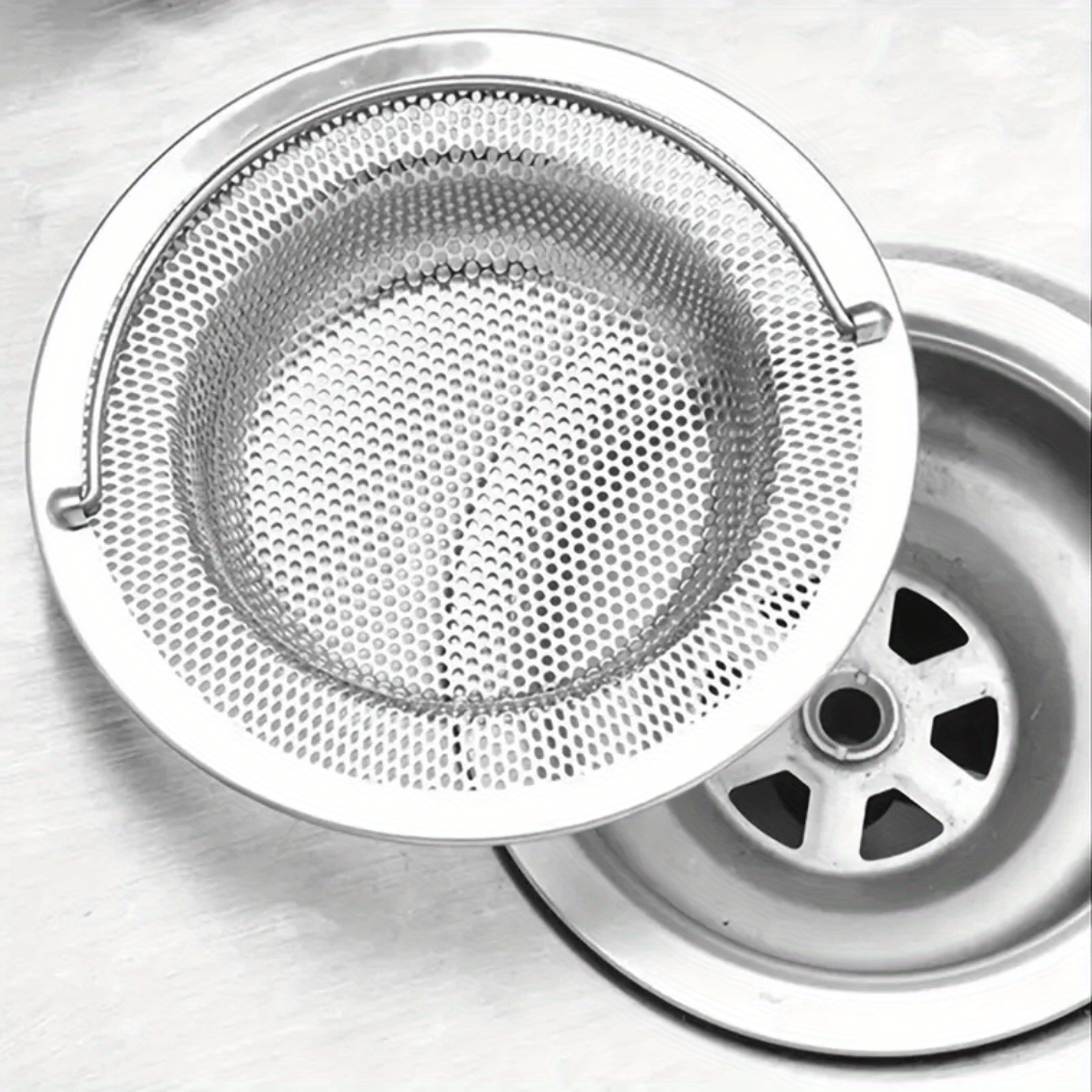 2pcs Kitchen Drain Filter Anti-Clog Sink, Stainless Steel Filter Dishwashing, Vegetable Washing Basin, Drip Tray, Anti-clogging, Durable And Rustproof for Kitchen& Bathroom
