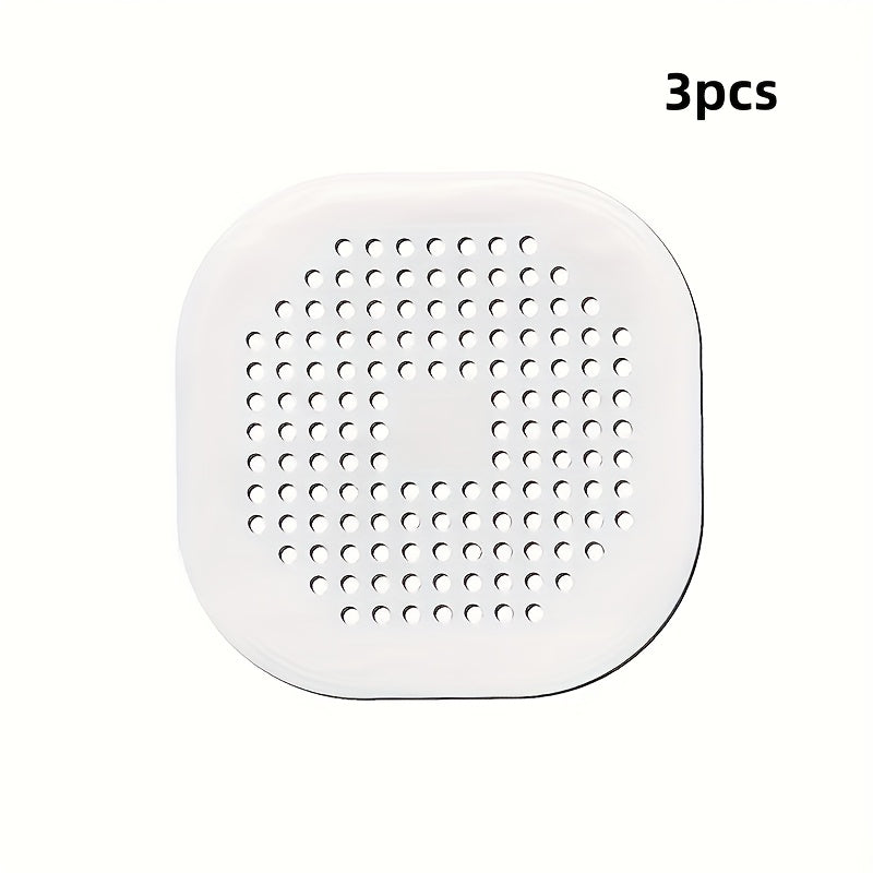3-Pack Silicone Drain Strainer Set, Plastic Sink and Bathtub Drain Filter with Hair Catcher, Plug, and Stopper, Versatile Bathroom Accessories for Home and Garden Use