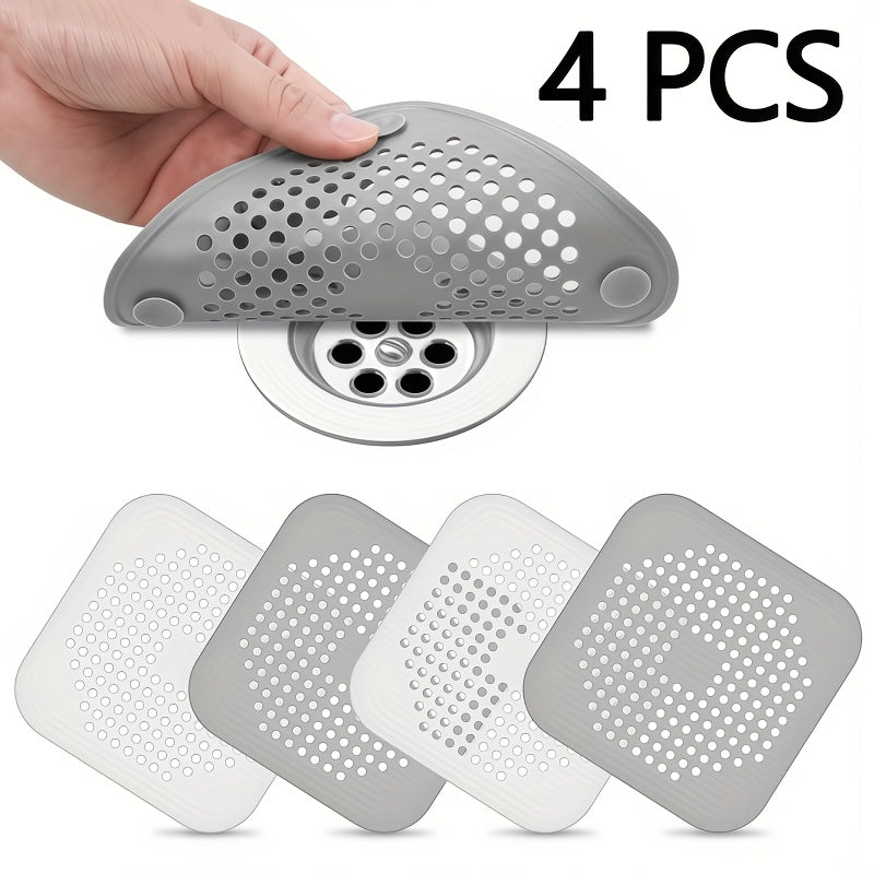 4-Pack Anti-Clogging Drain Strainers, Bathtub Shower Floor Drain Covers, Suitable for Kitchen, Bathroom Sink, Floor Drains, And More, Preventing Pipe Blockage, Essential Home Good, No Power Required, Perfect Gift for Christmas, Halloween
