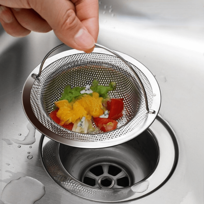 2pcs Kitchen Drain Filter Anti-Clog Sink, Stainless Steel Filter Dishwashing, Vegetable Washing Basin, Drip Tray, Anti-clogging, Durable And Rustproof for Kitchen& Bathroom